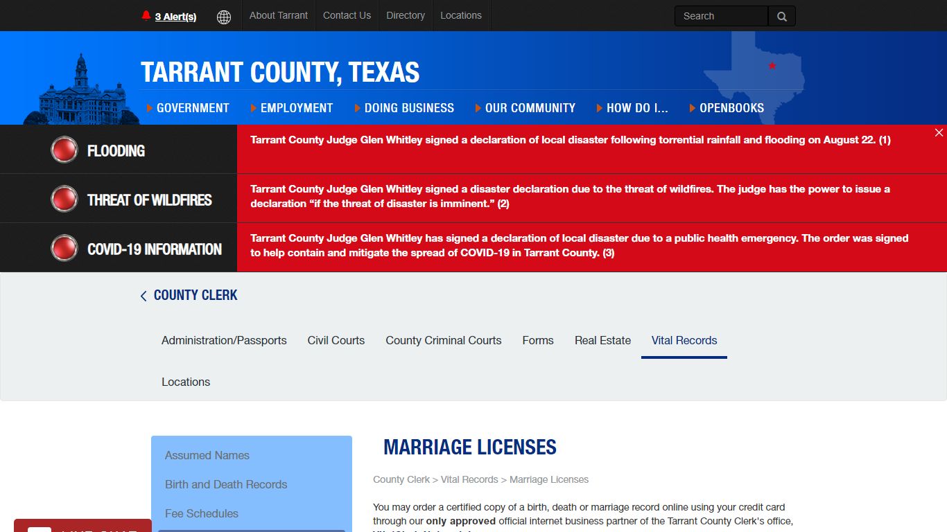 Marriage Licenses - Tarrant County TX